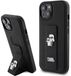 Karl Lagerfeld Gripstand Serie - Telefoonhouder - Saffiano Afwerking - Zwart