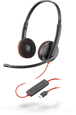 Plantronics Blackwire 3220 - Headset - USB-C - Bedraad - Noise Cancelling - Zwart