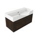 Saniclass Holz Frame Badkamermeubelset - 100x45x52cm - Legend keramische wastafel wit - 1 wasbak - 2 kraangaten - 1 lade - mat eiken charcoal