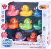 Playgo Play badeendjes regenboog set - kleurrijk badspeelgoed 8 stuks