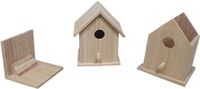 Hobbygroep Playwood houten vogelhuis vierkant met afneembaar dak 14x11x17 cm.