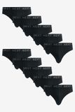 Next Heren Katoenrijke Slips Zwart 10 Stuks Maat M