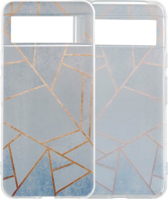 iMoshion Hoesje Google Pixel 8 - Blue Graphic - Siliconen Back Cover
