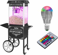 Royal Catering Popcornmachine met onderstel und LED-belichting - Retro-Design - zwart