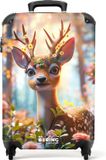 NoBoringSuitcases.com Kinderkoffer - Hert met bloemenkrans