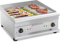 Royal Catering Plaque chauffante électrique - double - 60 cm - lisse et striée - 6 400 W