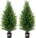 Cedertopiaireboom 2 stuks kunststof, 90 cm hoog, decoratieve plant, geschikt voor binnen- en buitengebruik, UV-bestendig