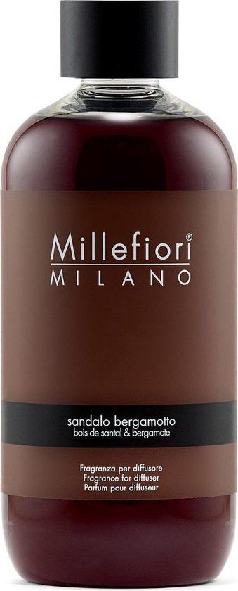 Millefiori Milano Navulling Geurstokjes - Sandalo Bergamotto - 250 ml