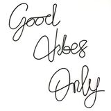 Marynee Good Vibes Only muurdecoratieborden, metalen letters, muurdecoratie, inspirerende muurstickers voor kamer, kantoor, thuismuur, 22 x 15 cm, zwart