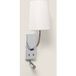 Suite Chrome Lampe murale avec abat-jour en métal et lin et lampe de lecture ↑51 cm