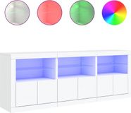 vidaXL Dressoir met LED-verlichting, wit, 181,5 x 37 x 67 cm