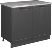 Vicco Wastafelkast Fame-Line, Donkergrijs/Antraciet, 100 cm, WB Marmer