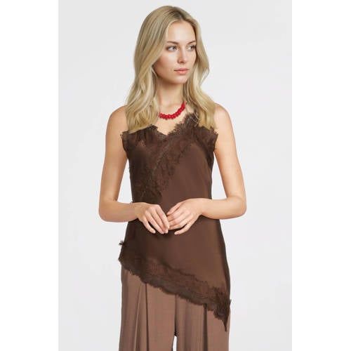 Anytime Satijnen Asymmetrische Top Bruin