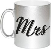 Bellatio Decorations Shoppartners Bv Zilveren Mrs cadeau mok / beker - 330 ml - keramiek - koffiemokken / theebekers