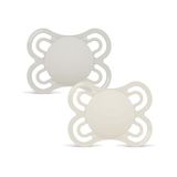 MAM Perfect fopspeen voor baby's van 2-6 maanden, neutraal mat, 2 stuks | Extra dunne en flexibele speen van Skin Soft siliconen, gemakkelijk aan te nemen, met zelfsteriliserende doos