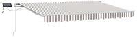 vidaXL Parasol extensible, gris clair et blanc, 500 x 300 cm