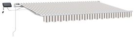 vidaXL Parasol extensible, gris clair et blanc, 500 x 300 cm