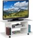 Merkloos tv kast op wielen - met opbergruimte - 40x80x40 cm - houtlook - wit