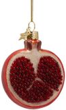 Vondels Boule de Noël - Grenade 8cm en Verre, Rouge