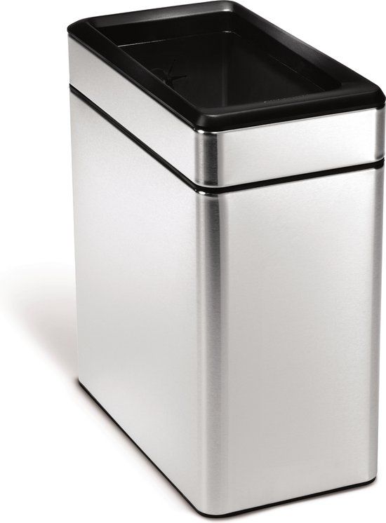 Simplehuman Profile Open Top Afvalemmer - 10 l - Zilver