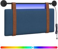 vidaXL Hangend Hoofdbord Met LED-verlichting Blauw Antiek PU