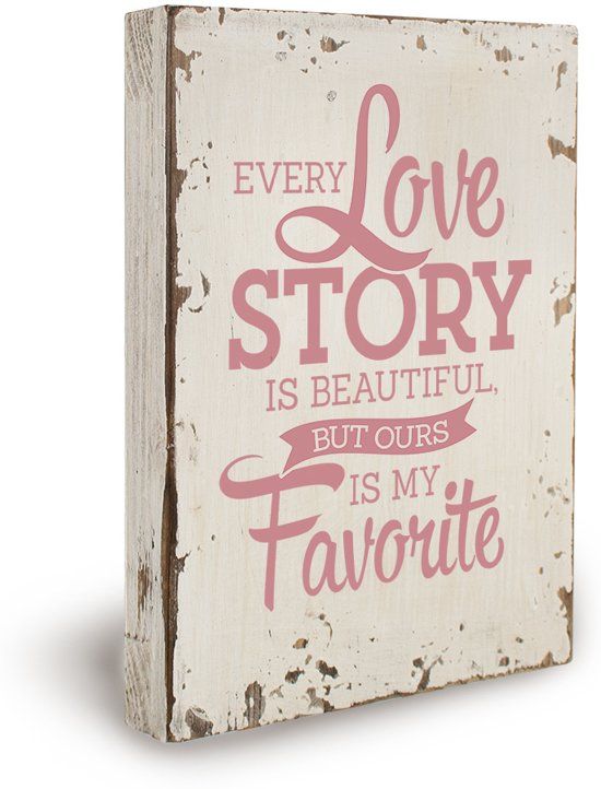 Miko Products Houten tekstbord "Love Story"