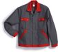 BP 1454-720-53-64/66 werkjas, verborgen drukknoopband en zakken, 305,00 g/m² versterkt katoen, donkergrijs/rood, 64/66