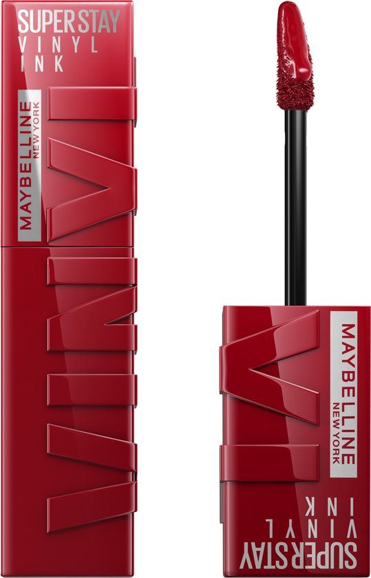 Maybelline New York SuperStay Vinyl Ink Lipstick - 10 Lippy - Red - Long-lasting - 4.2ml