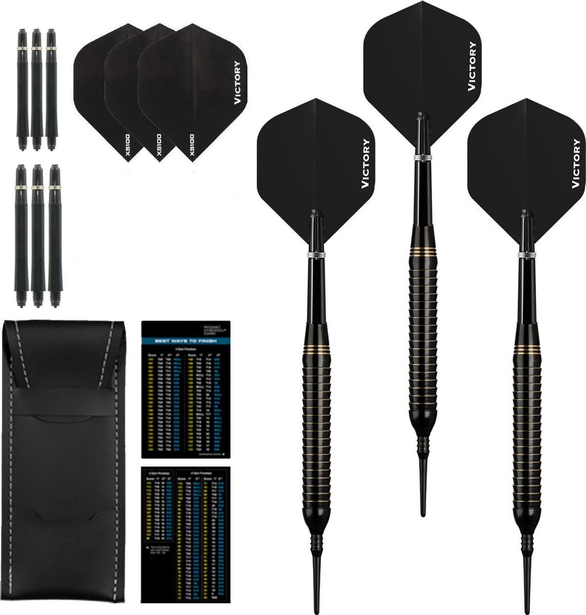 Dragon Darts Black Shark Softtip – dartpijlen – dart shafts – dart flights – dartpijlen 20 gram