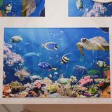 PETTI Artigiani Italiani - Amerikaanse placemats met digitale print, Amerikaanse placemats van stof en wasbaar (set van 2-30 x 45 cm) Aquarium, 100% Made in Italy