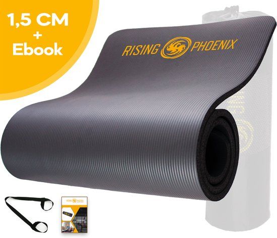 RP® Fitness Mat Yoga Mat 1.5 cm - Anti Slip - Zwart