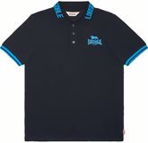 Lonsdale Poloshirt Byermoor 117882 Heren Korte Mouw Katoen Gestreept Regular Fit Dark Navy/Blue 3XL
