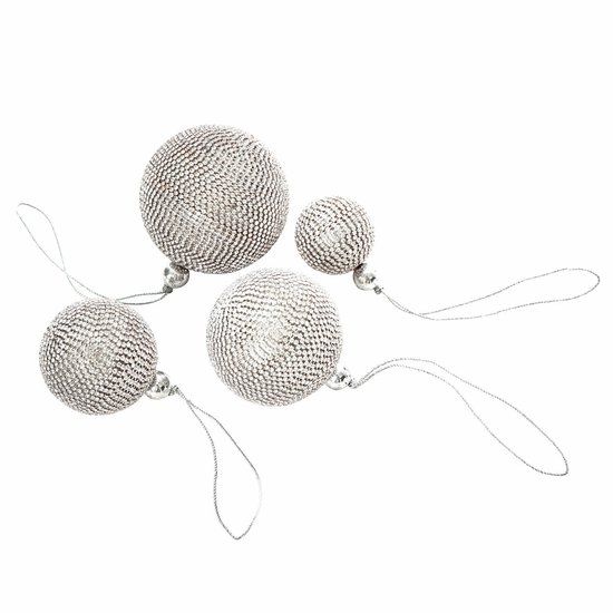 LOBERON Kerstbal set van 4 Varnor zilverkleurig
