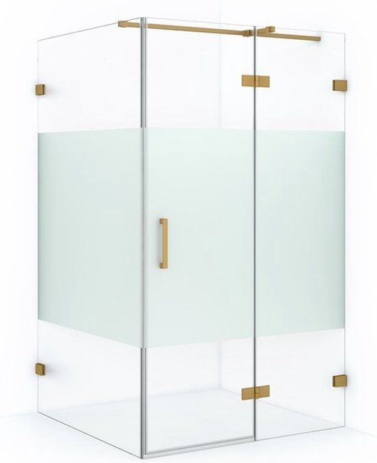 Maxaro Douchecabine Diamond 120x80cm 8mm Helder Veiligheidsglas met Matte Strook Koper