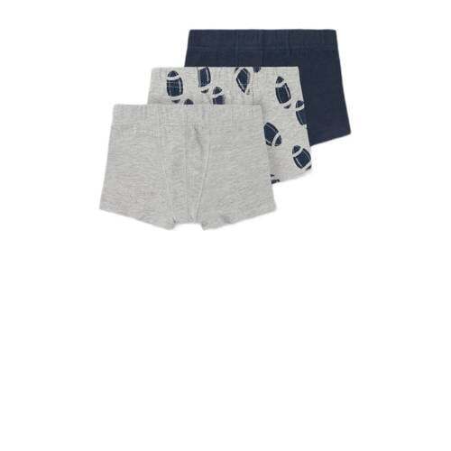 NAME IT NAME IT MINI boxerhort - set van 3 grijs melange/donkerblauw