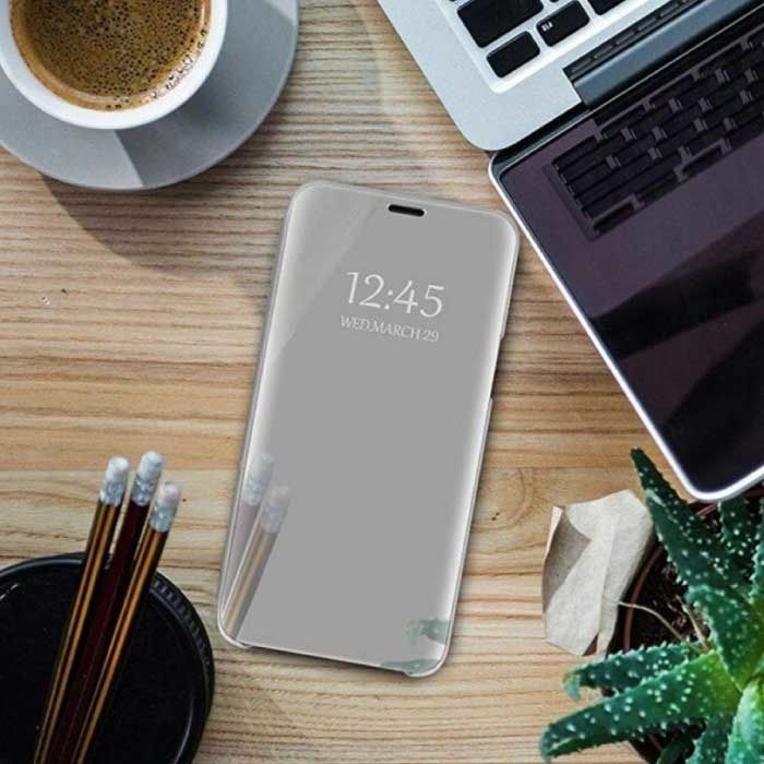 Eurynome Oppo A74 (4G) Smart Spiegel Flip Case Cover - Zilver