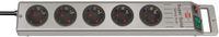 Brennenstuhl Super-Solid-Line - Stekkerdoos - 5-voudig - Zilver - 2.5m - Met randaarde
