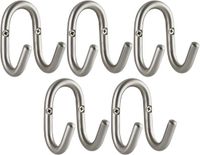 Sotech 5 stuks garderobehaken FARA 88 x 51 mm echt roestvrij staal geborsteld jashaak wandhaak hanger