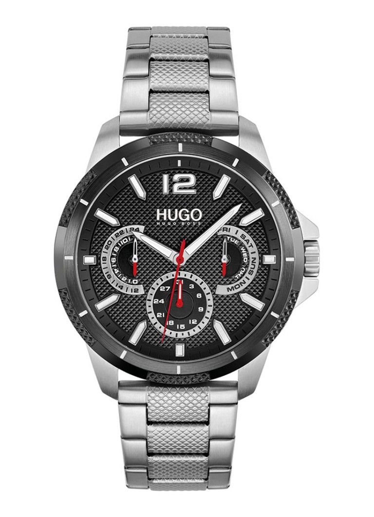 HUGO BOSS HUGO HU1530195 Herenhorloge Zilverkleurig 46 mm - Zwart / Zilverkleurig / Staal