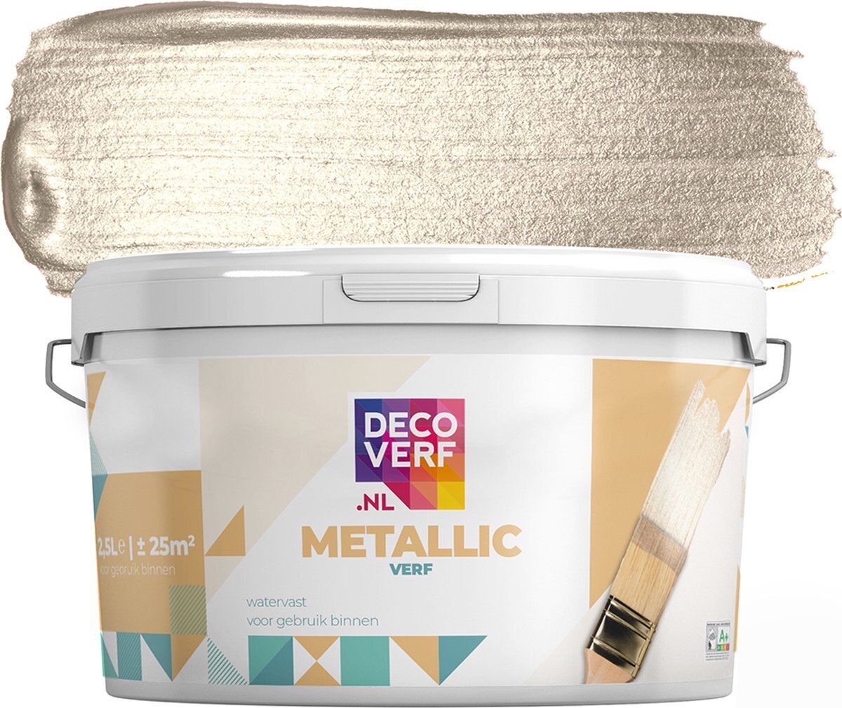 Decoverf.nl Decoverf metallic verf zilvergrijs, 2.5L