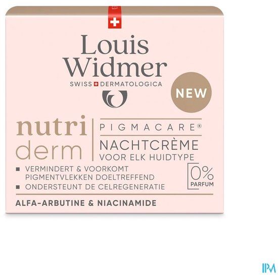 Louis Widmer Nutriderm Pigmacare Nachtcrème zonder parfum