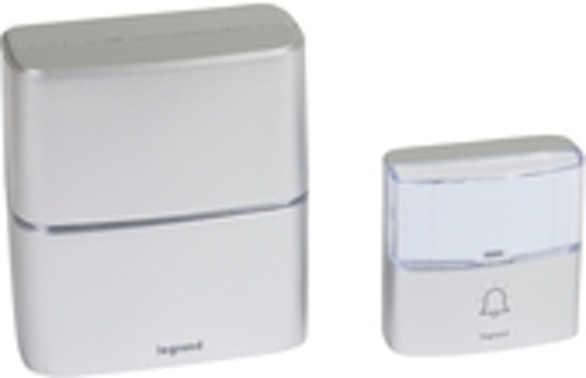 LEGRAND draadloze deurbel kit Serenity - 85dB - IP54 - 200 meter bereik - alu - 3414971067271