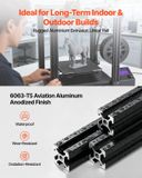 VEVOR Icecat 10 stuks aluminium profiel, type 2020, 1220 mm (48 inch), met T-gleuf, Europese standaard, geanodiseerd, lineaire geleiderail, hoogwaardige geëxtrudeerde aluminium rail, geschikt voor 3D-printeronderdelen en CNC-werkbanken, kleur: zwart