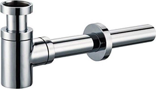 Plieger Design Bekersifon - 5/4 - Met 30 cm Muurbuis en Rozet - Inox