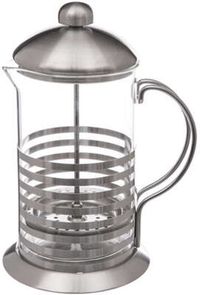 5Five Cafetiere French Press koffiezetter - 800 ml - Glas/RVS