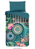Muller Textiles HIP dekbedovertrek mandalas en bloemen - 2 persoons 200x200/220 cm - Petrol - 100% Katoen satijn