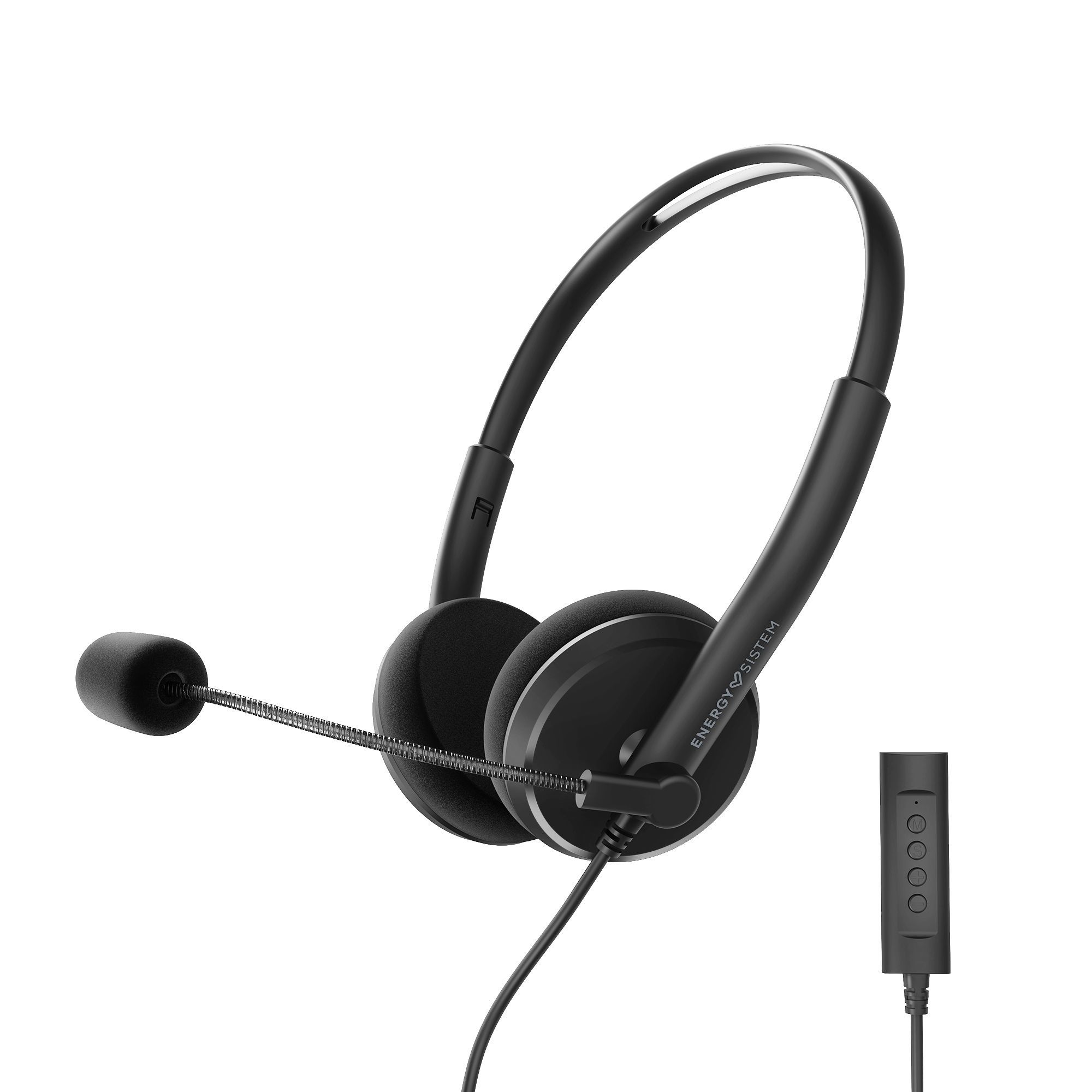 Energy Sistem Office 2+ Headset - Bedraad - Hoofdband - USB Type-A - Zwart