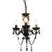 VidaXL Lustre avec perles rond 3xE14 noir