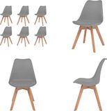 vidaXL Eetkamerstoelen 6 stuks kunststof grijs