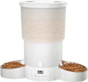 Gimars Voederautomaat voor katten, 2 voerbakken met lcd-display, programmeerbaar voor 1-6 maaltijden, 10 seconden spraakoproep